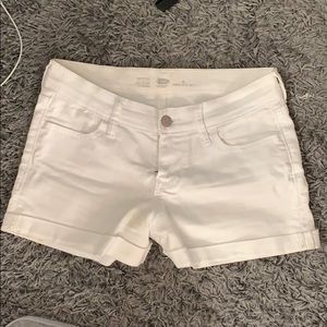 White denim shorts
